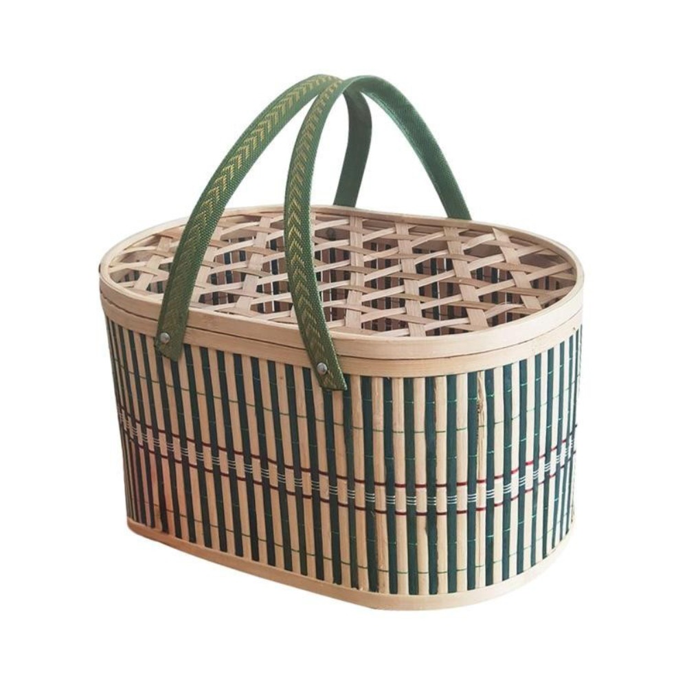 Food Snacks Gifts - Trwały, ręcznie robiony kosz bambusowy z
