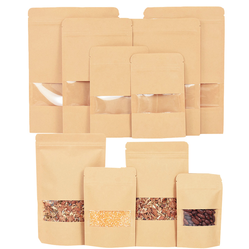 Food Snacks Gifts - 20/50szt Kraft Paper Zip Lock Bags