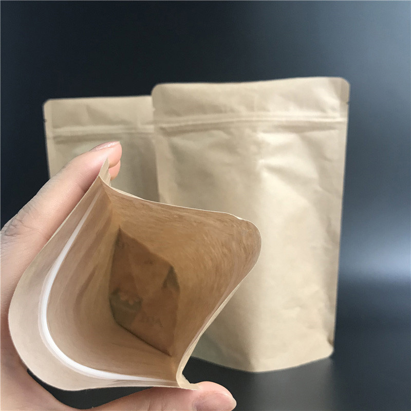 Food Energy Snacks - 50szt Zamykany Doypack Brązowy papier pakowy
