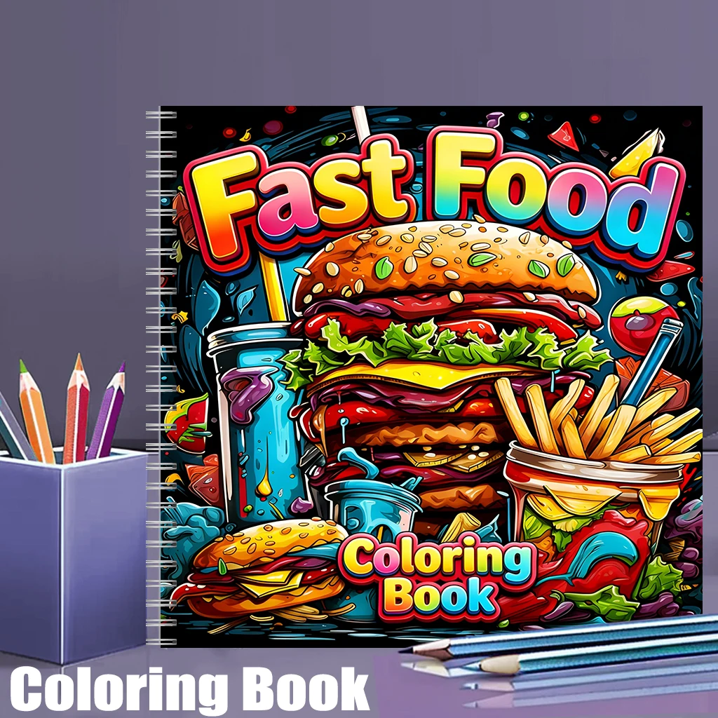 Kolorowanka dla dorosłych z mo – Food And Snacks Coloring Book Bold And Easy recenzja i cena